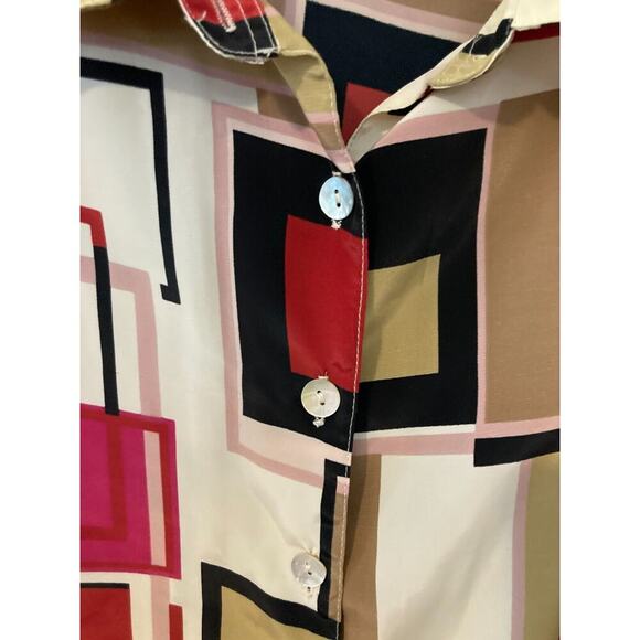 Carolina Bay Shirt Womens 22W Pink Satin Retro Button Up Long Sleeve Plus Size - Picture 3 of 12